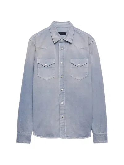 Prada Blue Recycled Polyamide Shirt