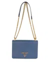 Prada Blue Saffiano Leather Lux Mini Chain Bag (authentic Pre-loved) In Blue