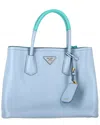 Prada Blue Saffiano Leather Medium Double Tote (authentic Pre-loved)