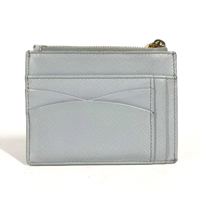 Pre-owned Prada Blue Saffiano Metal Coin Purse/coin Case ()
