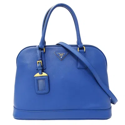 Pre-owned Prada Blue Saffiano Triangle Handbag Shoulder Bag ()