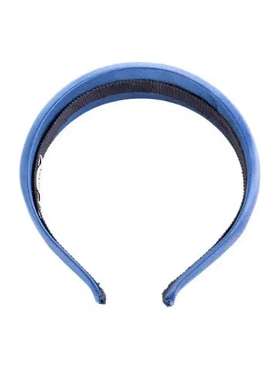 Pre-owned Prada Blue Satin Headband