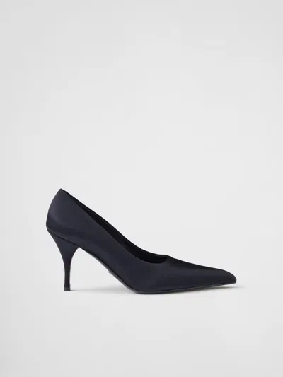 PRADA BLUE SATIN PUMPS
