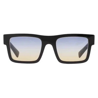 Pre-owned Prada Blue Shaded Yellow Rectangular Men's Sunglasses Pr 19ws 1ab06z 52 In Multi
