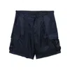 Prada Silk Cargo Shorts In Blue