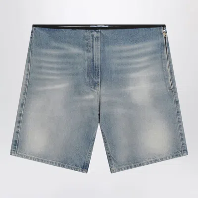 Prada Blue Shorts With A Washed Effect