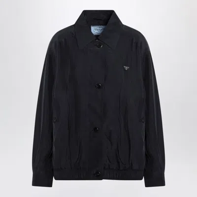 PRADA PRADA BLUE SILK BLOUSON