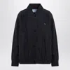 Prada Silk Zip-up Jacket With Triangle-logo In Black