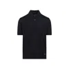 Prada Dark Blue Silk Polo Shirt In Blue