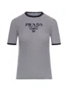 Prada Blue Silk Sweater In Blue