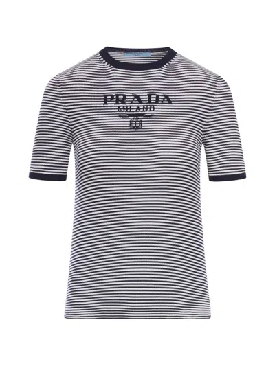 Prada Blue Silk Sweater