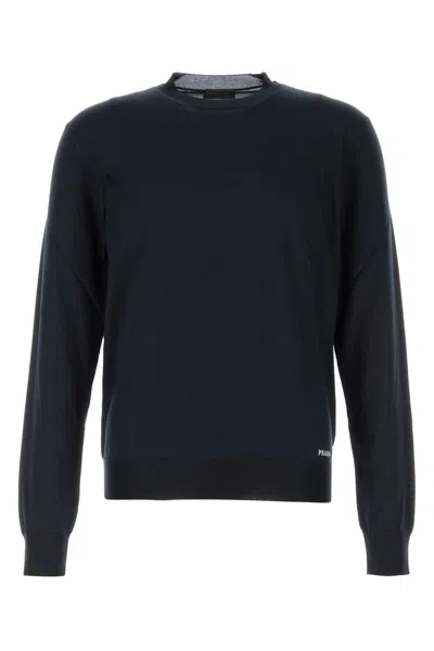 Prada Blue Silk Sweater In Bleu