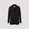Prada Wool Jacket Notched Collar In Black