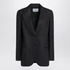 Prada Single Breasted Jacket Notch Lapel Pockets In Black