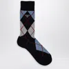Prada Blue Socks With Argyle Pattern Women In Blue