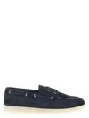 Prada Blue Solid Loafers In Blue