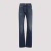Prada Low-waist Tapered Bleached Denim Trousers In Blue