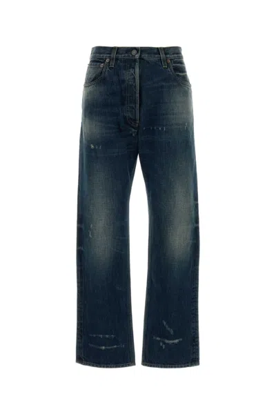 Prada Blue Straight Mid Rise Jeans