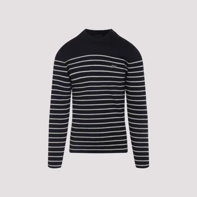 PRADA BLUE STRIPE CREWNECK PULLOVER