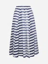 Prada Striped Old Poplin Full Skirt