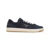 Prada Downtown Canvas And Suede Sneakers In Blue