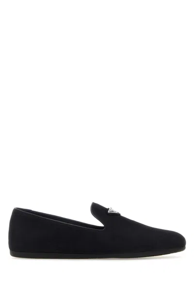 PRADA BLUE SUEDE LOAFERS