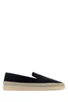 Prada Suede Loafers With Espadrille Sole And Round Toe In Blu