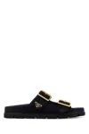 Prada Leather Slides Gold-tone Hardware Accents
