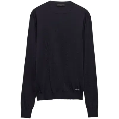 Prada Recycled-silk Sweater In Black