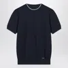 Prada Crewneck T-shirt In Silk Blend In Blue