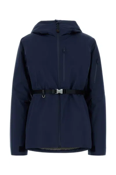 Prada Tech Fabric Jacket With Wool-blend Lining In Blue