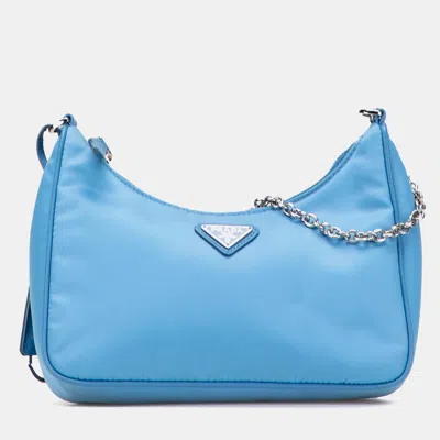 Pre-owned Prada Blue Tessuto Re Edition 2005 Satchel