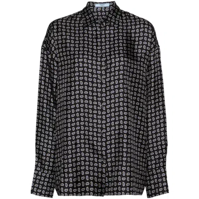 PRADA PRADA BLUE TOPS - SHIRTS WOMEN