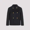Prada Double-breasted Blue Jacket With Gold Buttons And Tailored Fit In Blue