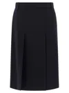 Prada Knee-length Skirt With Multiple Slits And Loops In Blue