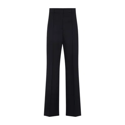 Prada Virgin Wool High Waist Trousers In Black