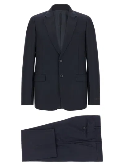 Prada Virgin Wool And Cashmere Pant Suit In Blue
