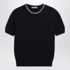 Prada Blue Wool And Cashmere Sweater In Black