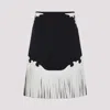 Prada Blue Wool And Leather Skirt In Blue
