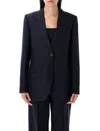Prada Single Breasted Jacket Notch Lapel Pockets In Blue