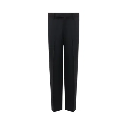 Prada Blue Wool Dress Pants In Brown