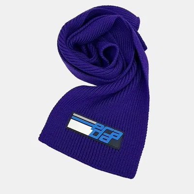 Pre-owned Prada Blue Wool Muffler