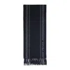 Prada Striped Pattern Scarf Fringed Edges
