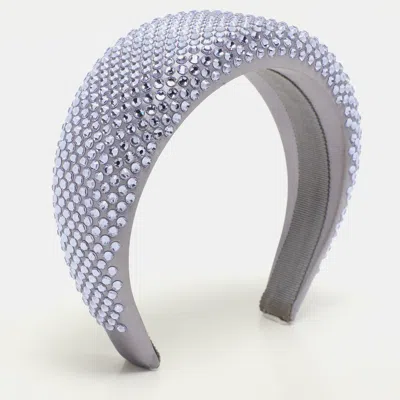 Pre-owned Prada Blue/purple Crystal Embellished Satin Headband