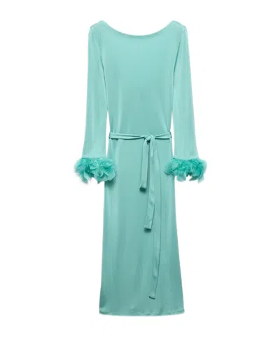 Prada Boat Collar Dress In Emerald Green