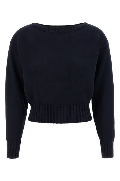 Prada Boat Neck Sweater In Blue