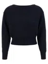 Prada Boat Neck Sweater Sweaters And Cardigans Blue In Black