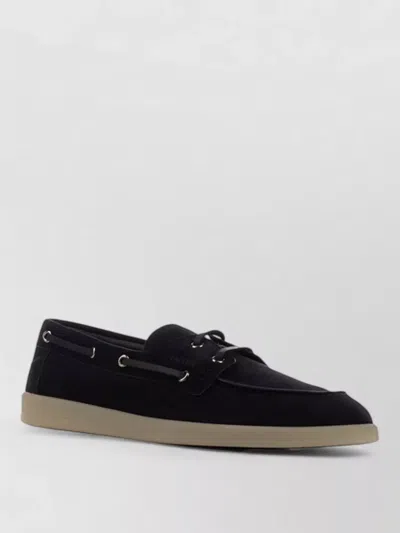 Prada Boat Shoes Moc Toe Rubber Sole Eyelets In Multi