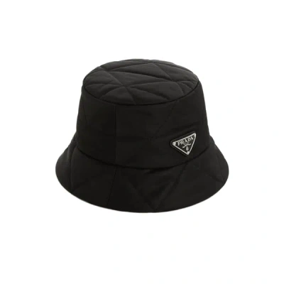 Prada Quilted Bucket Hat In Black