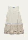 Prada Besticktes Minikleid Aus Leinen Und Seide In Antik-optik In F0018 Naturale